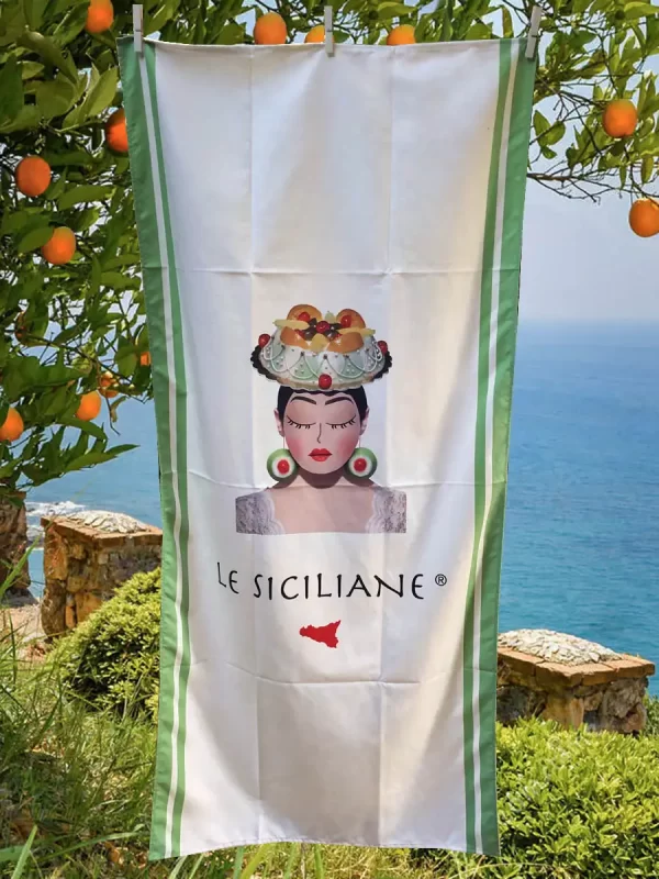 Telo mare siciliano con la cassata - Asciugamani mare di marca Le Siciliane